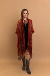 Velvet & Mesh Drape Boho Robe With Tassels - 6 Color Options