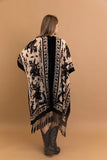 Velvet & Mesh Drape Boho Robe With Tassels - 6 Color Options