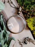 Cat Skull Fern Planchette Pendant