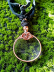 Steampunk Micro-Ruby Magnifying Glass Pendant