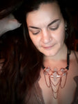 Draped Chain Triple Quartz Collar Necklace
