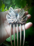 Handmade Amethyst & Copper Faerie Wing Hair Comb