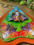 Triple Rainbow Moth Planchette Pendant
