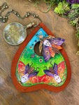 Triple Rainbow Moth Planchette Pendant
