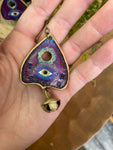 Purple Leather Planchette Earrings