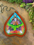 Triple Rainbow Moth Planchette Pendant