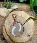 Steampunk Micro-Ruby Magnifying Glass Pendant